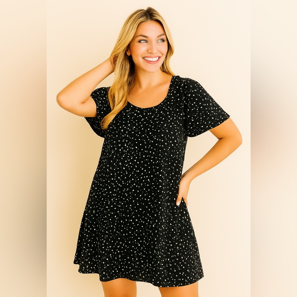 Cloth & Stone By Anthropologie Black & White Sweetheart Tunic Dress Size M